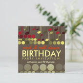 ロックと音楽転がの誕生日パーティーへの招待 招待状 (スタンド正面)