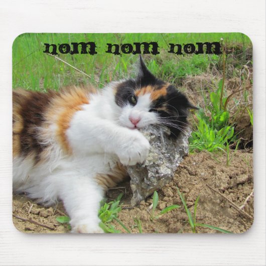 ロックな猫のエサ マウスパッド (正面)