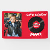 ロックな誕生日 ビニールレコード 写真入り 横断幕 (横)
