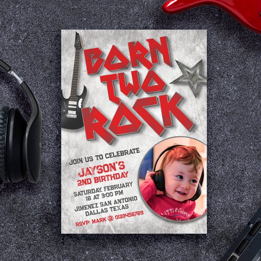 ロックな2歳の誕生日 招待状