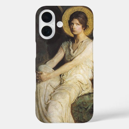 ロックに座る翼の人物（Abbott Thayer作） Case-Mate iPhoneケース (裏面)