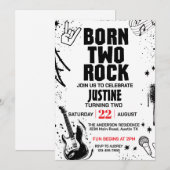 ロックに生まれて 二歳の誕生日パーティー 招待状 (正面/裏面)