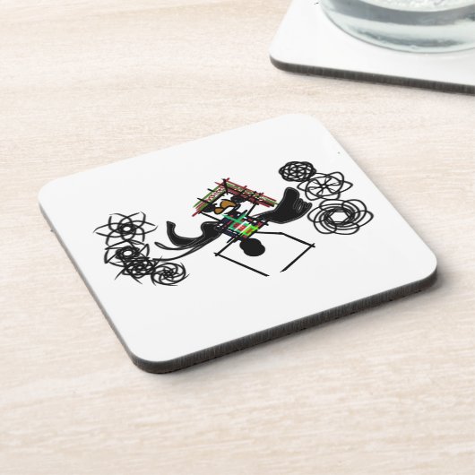 ロックのまわりに雪だるま コースター (左側)