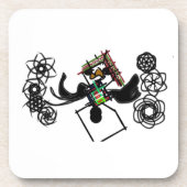 ロックのまわりに雪だるま コースター (正面)