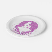 ロックのピンクのグリッターの人魚 ペーパープレート (アングル)