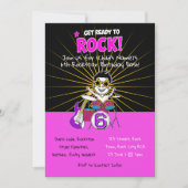 ロックの子供の誕生日テーマ 招待状 (正面)