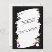 ロックの子供の誕生日テーマ 招待状 (裏面)