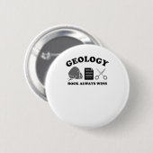 ロックは常に勝利する - 地質学者のための楽しい地質学のダジャレ 缶バッジ (正面&裏面)
