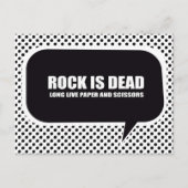 ロックは死んだ。ロングライブ紙とハサミ。 ポストカード (正面)
