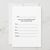 ロックへの誕生日パーティーの招待パーティー 招待状 (裏面)