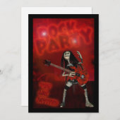 ロックへの誕生日パーティーの招待パーティー 招待状 (正面/裏面)