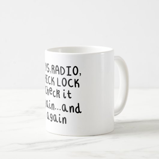 ロックを右にチェックした コーヒーマグカップ (正面右)