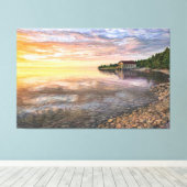 ロックアイランドボートハウスラージカンバスプリント キャンバスプリント (インサイチュ (ウッドフロア))