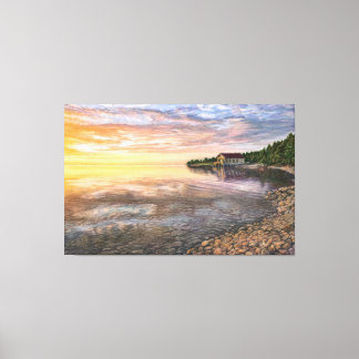 ロックアイランドボートハウスラージカンバスプリント キャンバスプリント