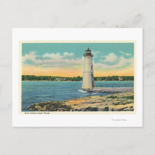 ロックアイランド灯台の外観 ポストカード (正面)