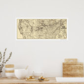 ロックアイランド鉄道地図1888 ポスター (キッチン)