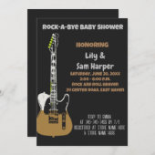 ロックアバイギターロックスターベビーシャワー招待状 招待状 (正面/裏面)
