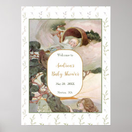 ロックアバイベビー子供部屋ライムベビーシャワーウェルカム ポスター