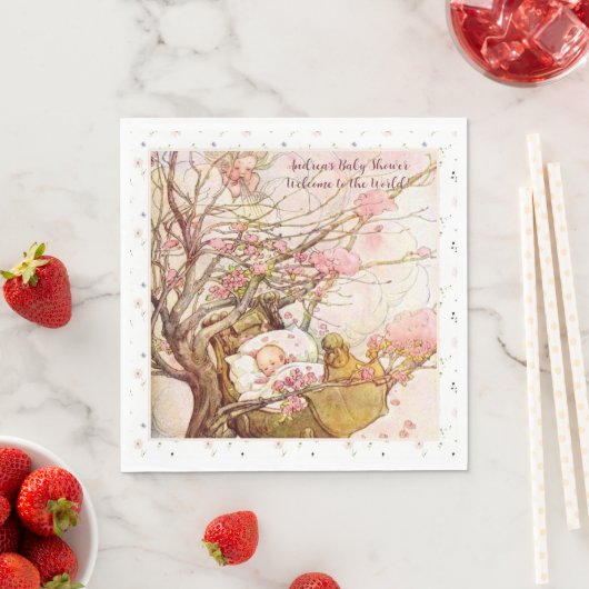 ロックアバイベビー子供部屋ライムベビーシャワーナプキンズ スタンダードランチョンナプキン (インサイチュ)