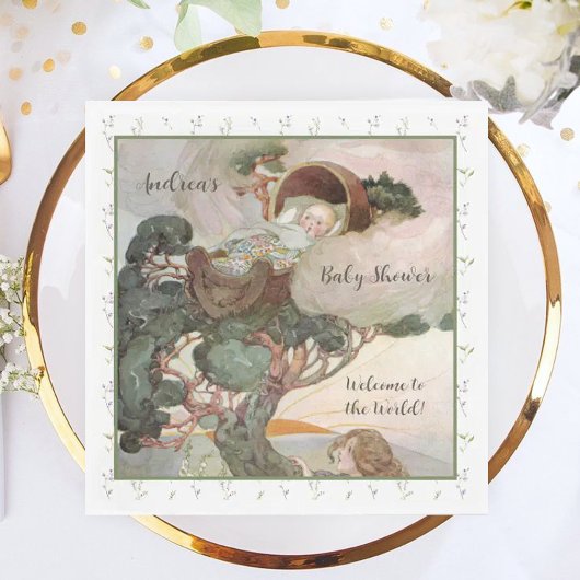 ロックアバイベビー子供部屋ライムベビーシャワーナプキンズ スタンダードランチョンナプキン