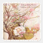 ロックアバイベビー子供部屋ライムベビーシャワー スクエアシール (正面)