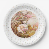 ロックアバイベビー子供部屋ライムベビーシャワー ペーパープレート (正面)