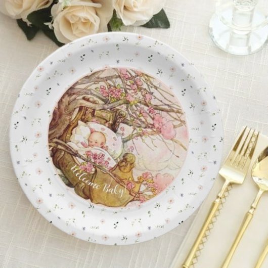 ロックアバイベビー子供部屋ライムベビーシャワー ペーパープレート