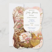 ロックアバイベビー子供部屋ライムベビーシャワー 招待状 (正面)