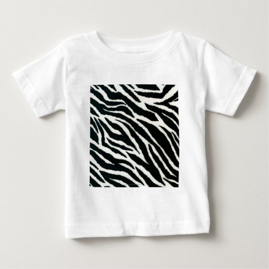 ロックアビリーシマウマプリント ブラック&ホワイト ベビーTシャツ (正面)