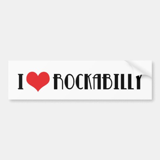 ロックアビリー大好き バンパーステッカー (正面)