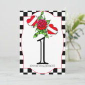 ロックアビリー ハーツ ローズ ウェディング テーブル ナンバー 招待状 (スタンド正面)
