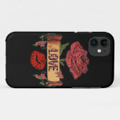 ロックアビリー バレンタイン ローズ 愛と口紅 Case-Mate iPhoneケース (裏面(横))