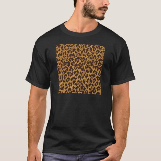 ロックアビリー ヒョウ柄 ブラウン ゴールド Tシャツ (正面)