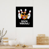 ロックアンドボウルおもしろいボーリングプンダークBG ポスター (キッチン)