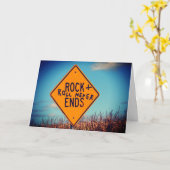 ロックアンドロールとハッピーバースデー カード (黄色い花)