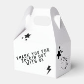 ロックアンドロールのギターのベビーシャワー フェイバーボックス (裏面サイド)