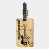 ロックアンドロールのギター音波ヴィンタグラゲッジタグ ラゲッジタグ (正面縦)