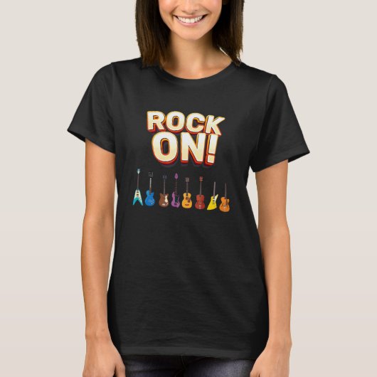 ロックアンドロールのギター Tシャツ (正面)