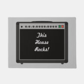 ロックアンドロールアンプカスタムのメッセージ歓迎マット ドアマット (正面)