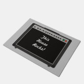 ロックアンドロールアンプカスタムのメッセージ歓迎マット ドアマット (アングル)