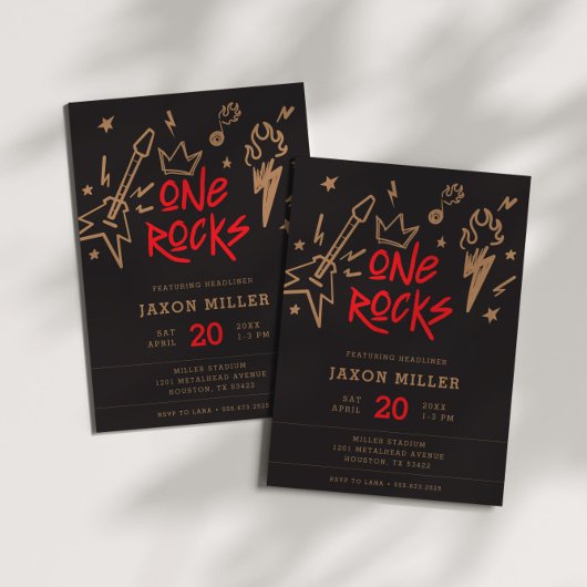 ロックアンドロールキッズメタル1st誕生日 招待状