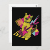 ロックアンドロールキャットギターミュージシャン ポストカード (正面/裏面)