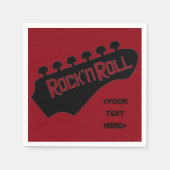 ロックアンドロールギターナパーソナライズされたプキン スタンダードカクテルナプキン (正面)