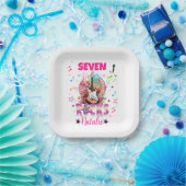 ロックアンドロールギターミュージカル誕生日ガールロックスター ペーパープレート (パーティー)