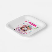 ロックアンドロールギターミュージカル誕生日ガールロックスター ペーパープレート (傾斜あり)