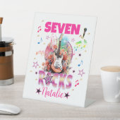 ロックアンドロールギターミュージカル誕生日ガールロックスター 台座サイン (インサイチュ)