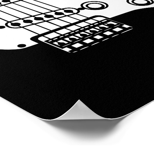 ロックアンドロールギター誕生日ウィズサイン ポスター (角)