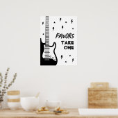 ロックアンドロールギター誕生日ウィズサイン ポスター (キッチン)