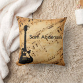 ロックアンドロールギター音波ヴィンタグ クッション (ブランケット)