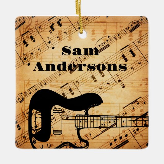 ロックアンドロールギター音波ヴィンテージ セラミックオーナメント (正面)